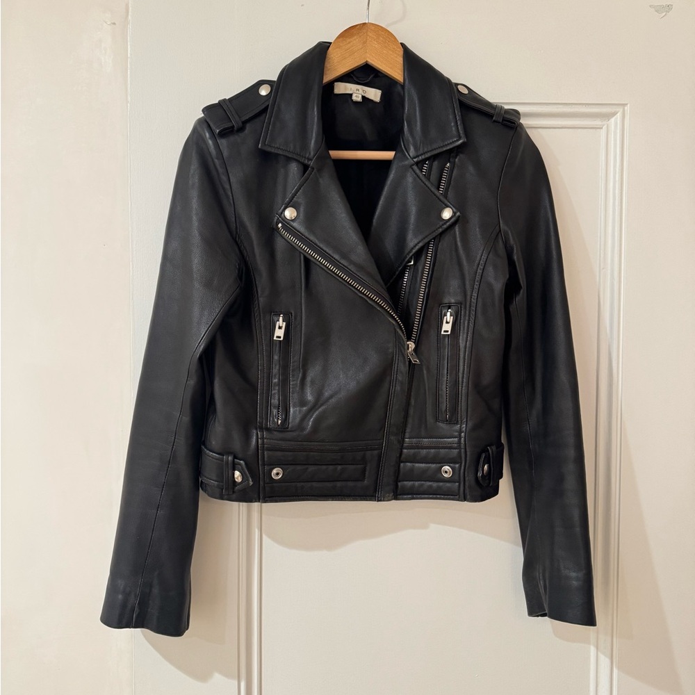 IRO Luiga Black Leather Women's Jacket